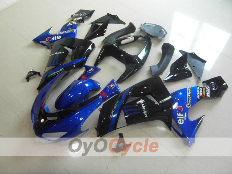 Injection Fairing kit for 06-07 NINJA ZX-10R - Blue, Black - Monster #OYO87901625
