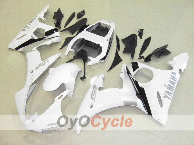 Injection Fairing kit for 03-04 YZF-R6 - White, Black - Factory Style #OYO87900919 Main image