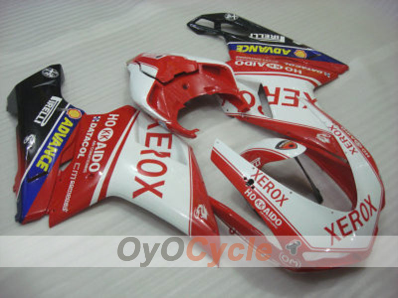 Injection Fairing kit for 08-13 Ducati 848 - Red, White - Xerox #OYO87902227 Main image