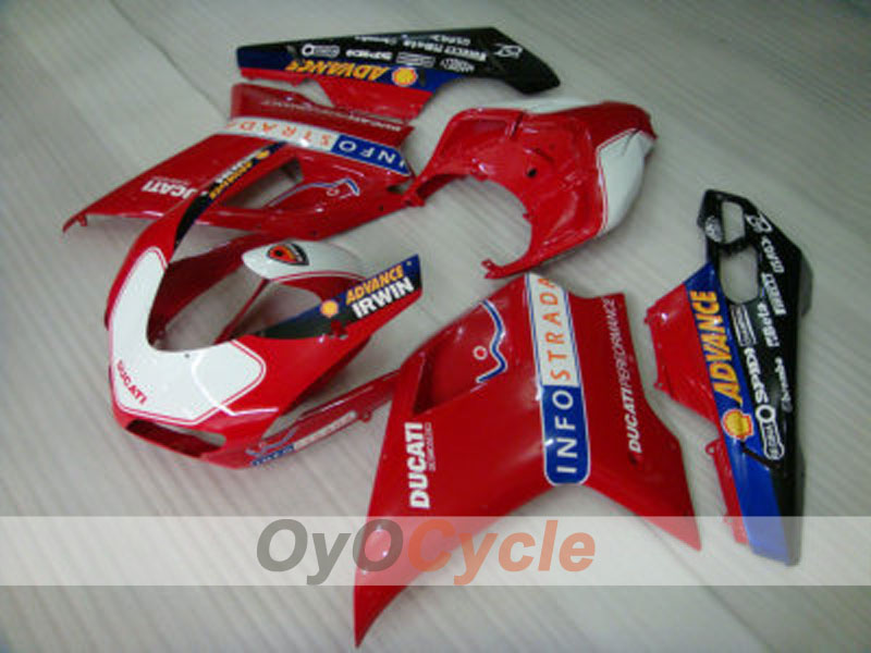 Injection Fairing kit for 08-13 Ducati 848 - Red, White - Performance #OYO87902212 Secondary image