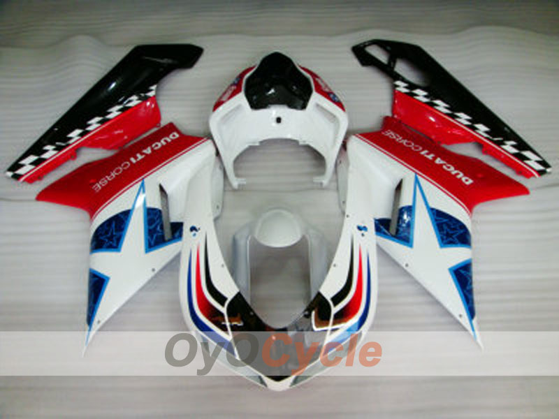Injection Fairing kit for 09-11 Ducati 1198 - Red, White - Factory Style #OYO87902339 Main image