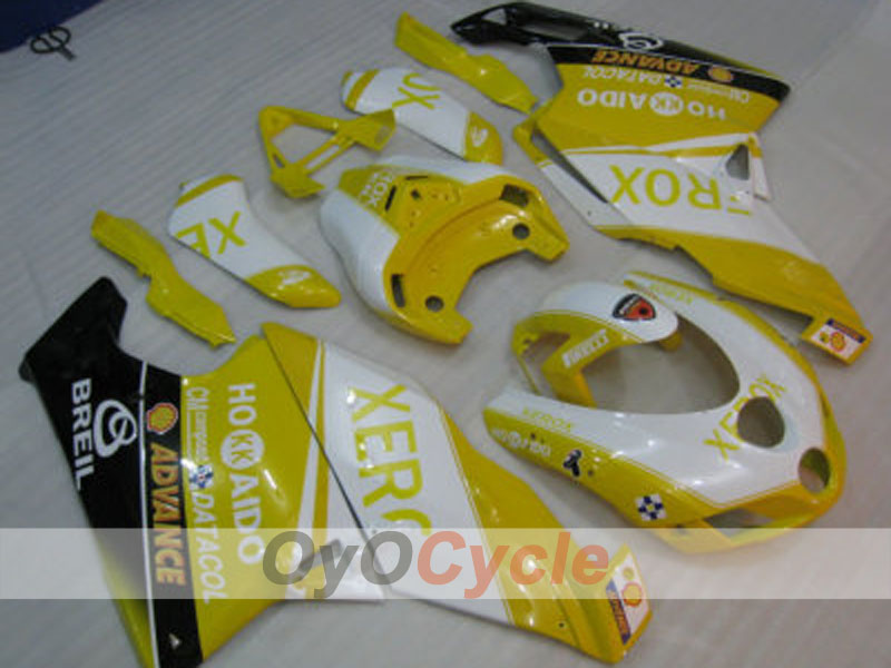 Injection Fairing kit for 05-06 Ducati 749 - Yellow, White - Xerox #OYO87902164