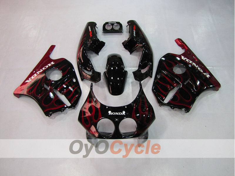 Injection Fairing kit for 90-94 CBR250RR - Red, Black - Flame #OYO87902948 Main image