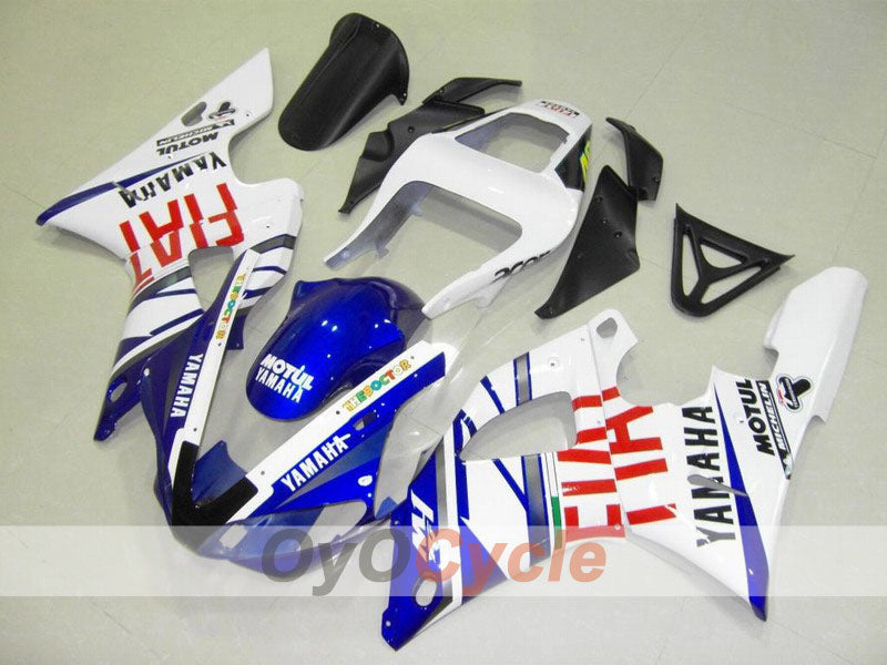 Injection Fairing kit for 00-01 YZF-R1 - Blue, White - FIAT, MOTUL #OYO87900759