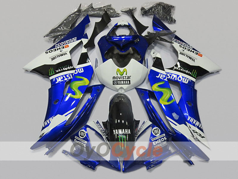 Injection Fairing kit for 08-16 YZF-R6 - Blue, White - Movistar #OYO87904732 Main image