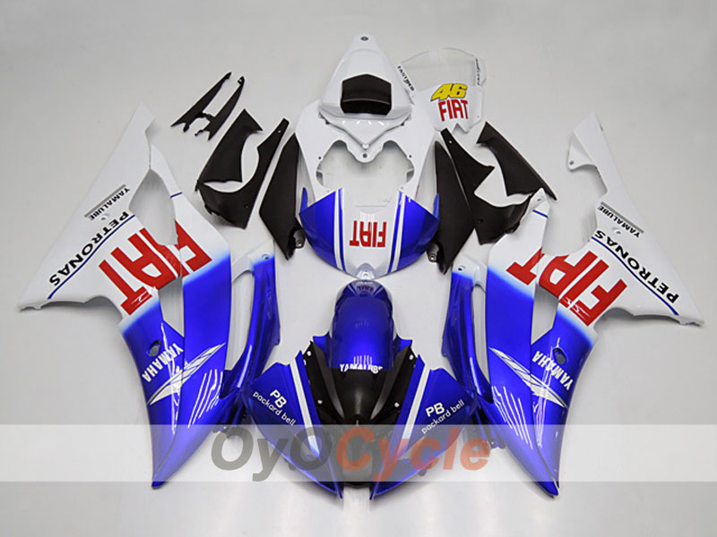 Injection Fairing kit for 08-16 YZF-R6 - Blue, White - FIAT #OYO87904734