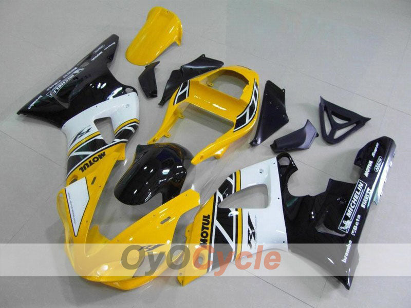 Injection Fairing kit for 00-01 YZF-R1 - Yellow, Black - Factory Style, MICHELIN, MOTUL #OYO87900776 Main image