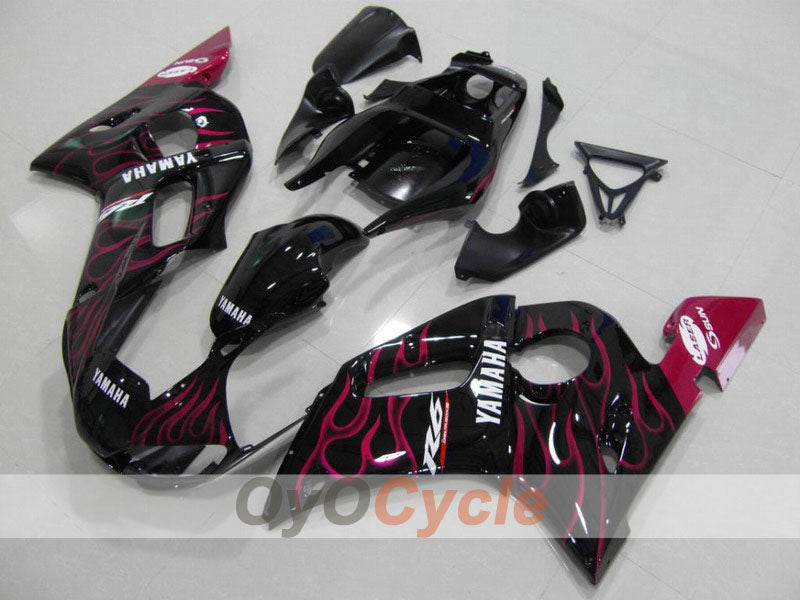 Injection Fairing kit for 98-02 YZF-R6 - Red, Black - Flame #OYO87900990 Main image