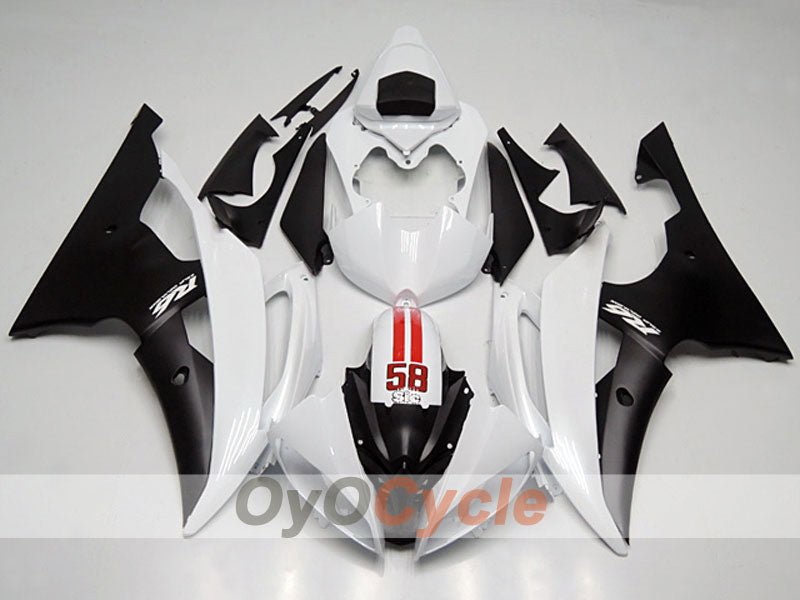 Injection Fairing kit for 08-16 YZF-R6  - White, Black - Factory Style #OYO87904736
