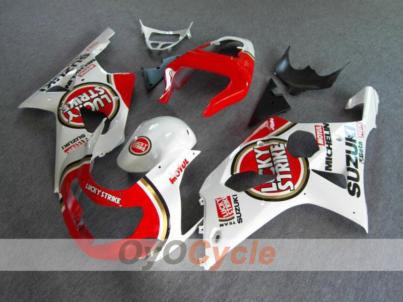 Injection Fairing kit for 00-02 GSX R1000 - Red, White - Lucky Strike #OYO87901737