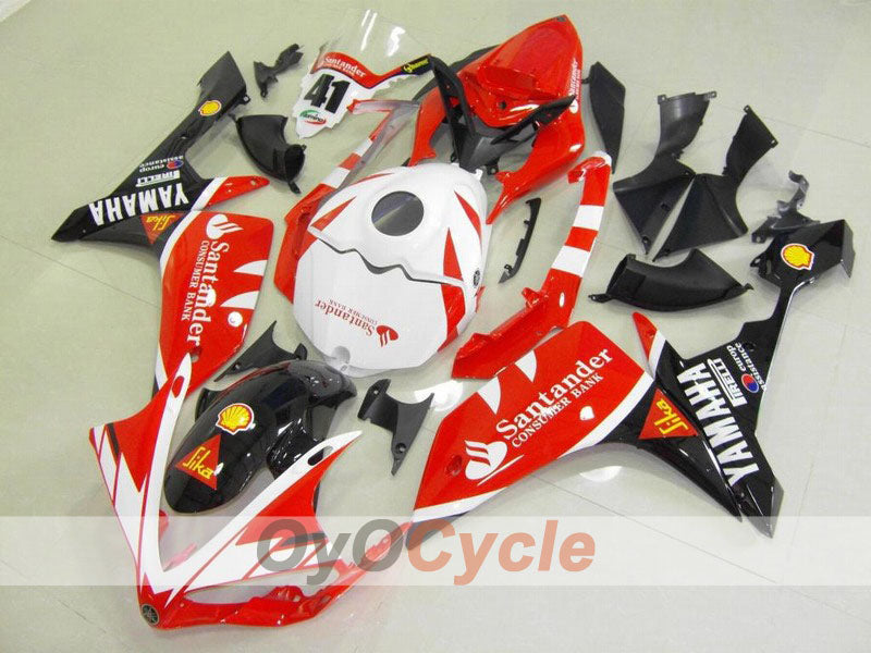 Injection Fairing kit for 07-08 YZF-R1 - Red, White - Santander #OYO87900881 Main image