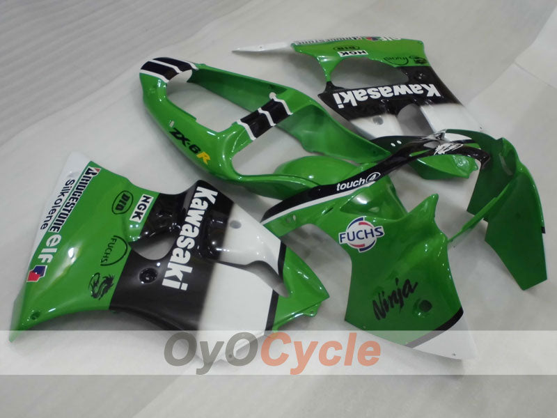 Injection Fairing kit for 00-02 NINJA ZX-6R - Green, Black - Nakano #OYO87901730 Main image