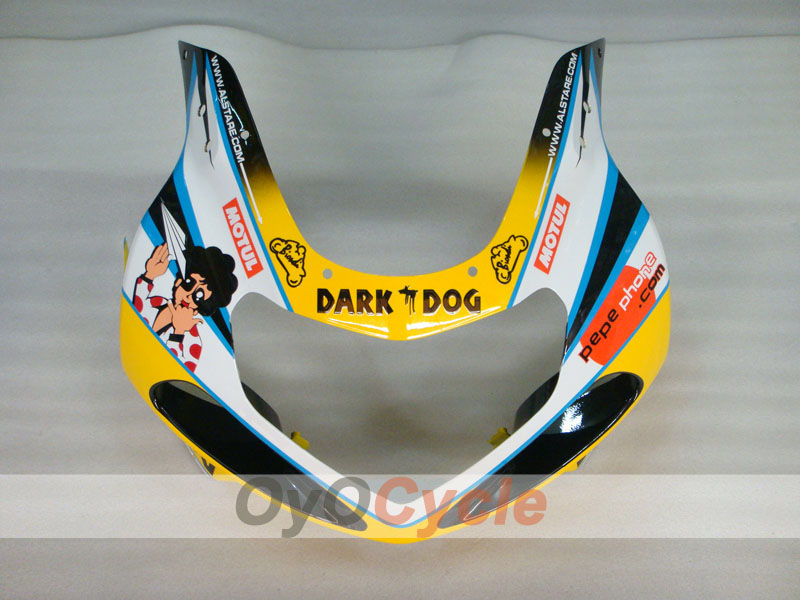 Injection Fairing kit for 00-02 GSX R1000 - Blue, White - Dark Dog, MOTUL #OYO87905215