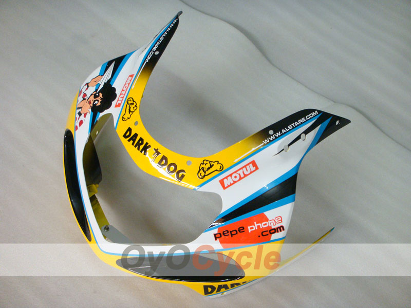Injection Fairing kit for 00-02 GSX R1000 - Blue, White - Dark Dog, MOTUL #OYO87905215