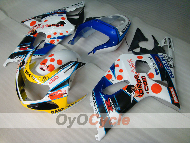 Injection Fairing kit for 00-02 GSX R1000 - Blue, White - Dark Dog, MOTUL #OYO87905215