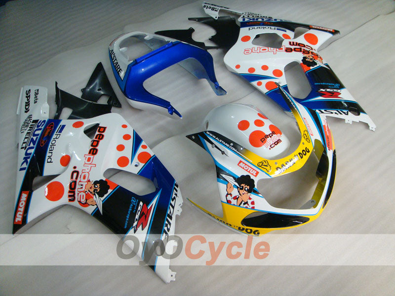 Injection Fairing kit for 00-02 GSX R1000 - Blue, White - Dark Dog, MOTUL #OYO87905215