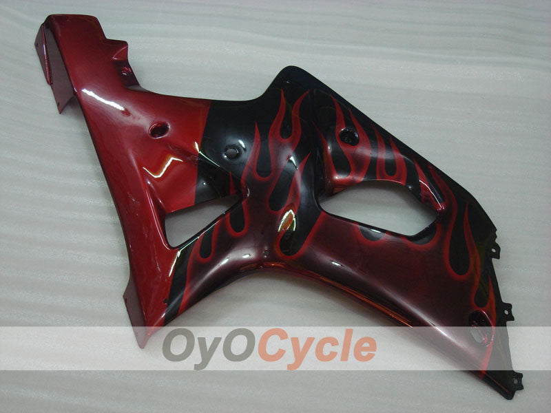 Injection Fairing kit for 00-02 GSX R1000 - Red, Black - Flame #OYO87901735