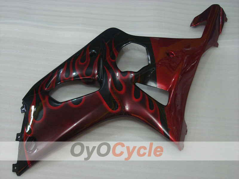 Injection Fairing kit for 00-02 GSX R1000 - Red, Black - Flame #OYO87901735