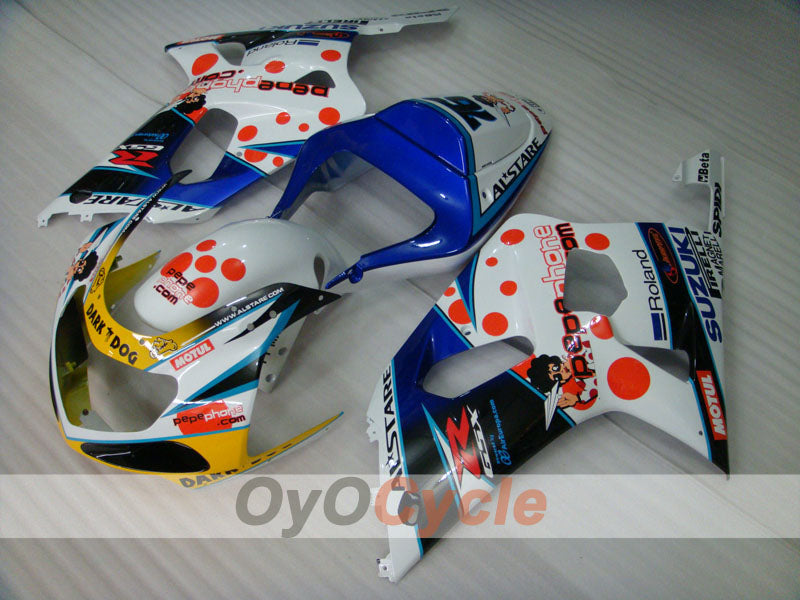 Injection Fairing kit for 00-03 GSX R750 - Blue, White - Dark Dog #OYO87901029