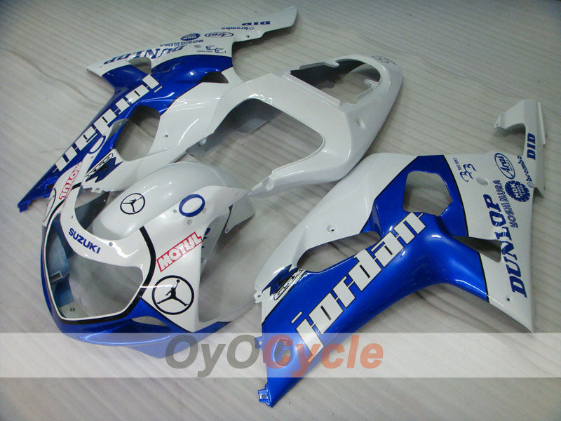 Injection Fairing kit for 00-02 GSX R1000 - Blue, White - DUNLOP #OYO87905226 Main image