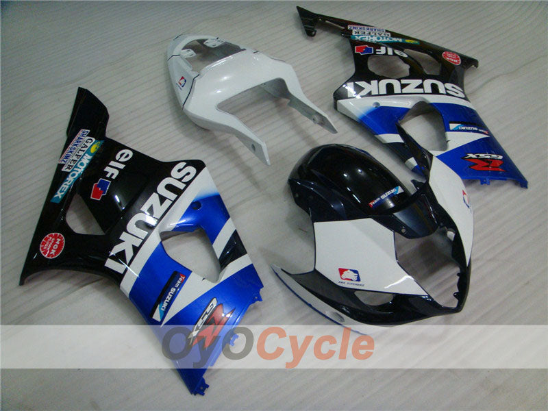 Injection Fairing kit for 03-04 GSX R1000 - White, Black - MOTOREX #OYO87901845
