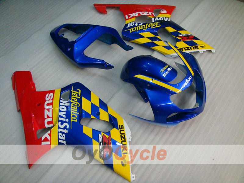 Injection Fairing kit for 00-02 GSX R1000 - Red, Blue - Movistar #OYO87901742 Main image