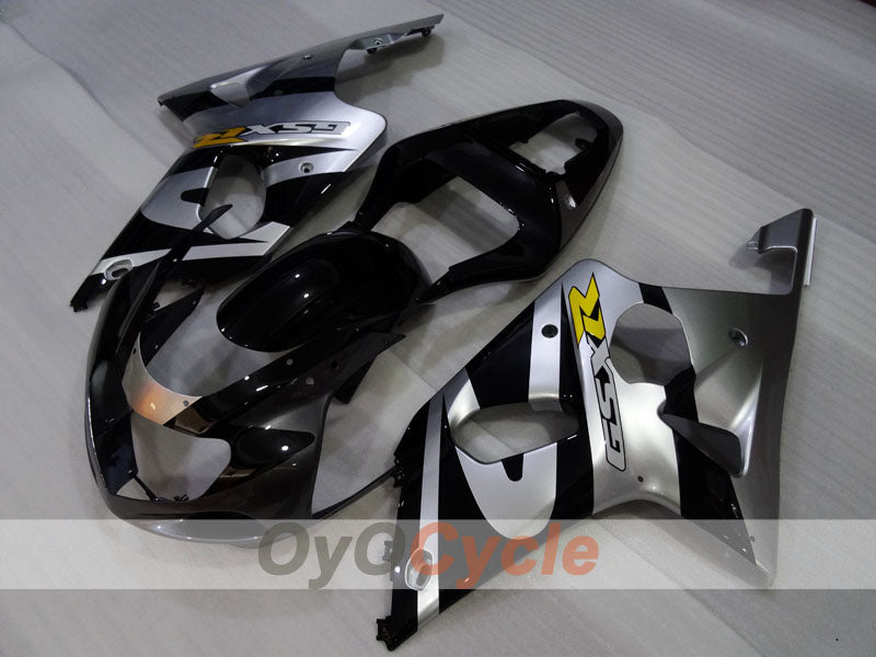 Injection Fairing kit for 00-03 GSX R750 - Black, Silver - Factory Style #OYO87905165 Main image