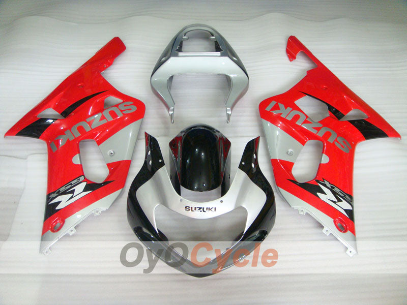 Injection Fairing kit for 01-03 GSX R600 - Red, Silver - Factory Style #OYO87901141