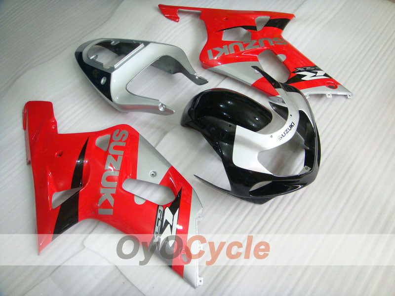Injection Fairing kit for 01-03 GSX R600 - Red, Silver - Factory Style #OYO87901141 Main image