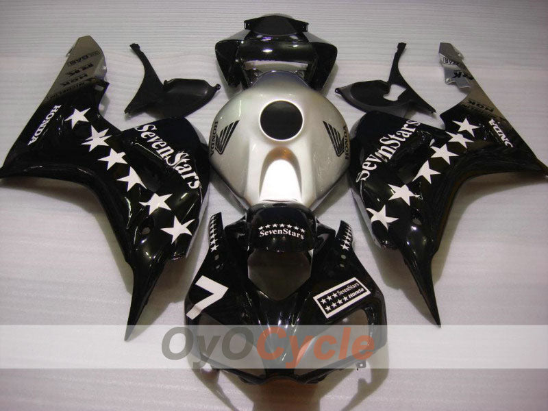 Injection Fairing kit for 06-07 CBR1000RR - Black, Silver - SevenStars #OYO87900650 Main image