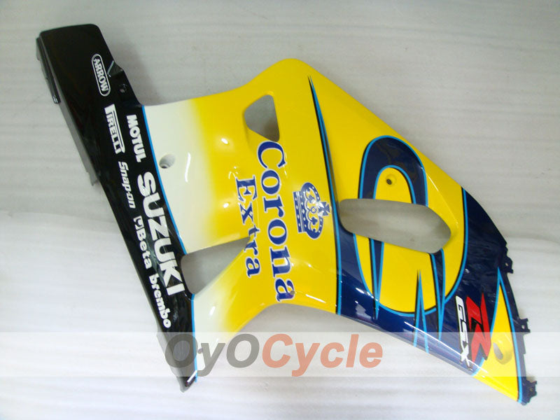 Injection Fairing kit for 01-03 GSX R600 - Yellow, Blue - Corona, MOTUL #OYO87905113