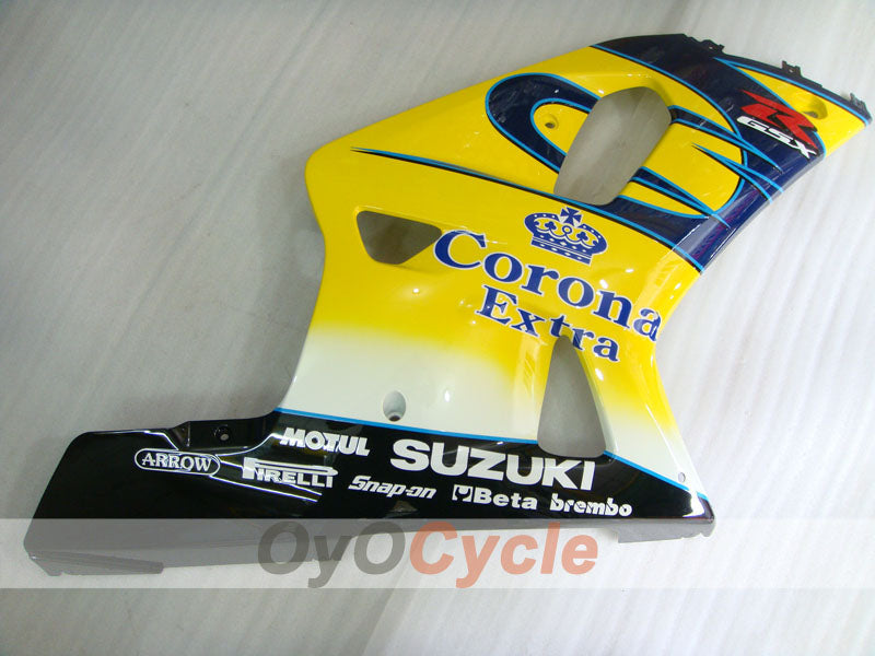 Injection Fairing kit for 01-03 GSX R600 - Yellow, Blue - Corona, MOTUL #OYO87905113
