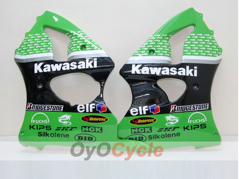Injection Fairing kit for 00-02 NINJA ZX-6R - Green, Black - Nakano #OYO87901726