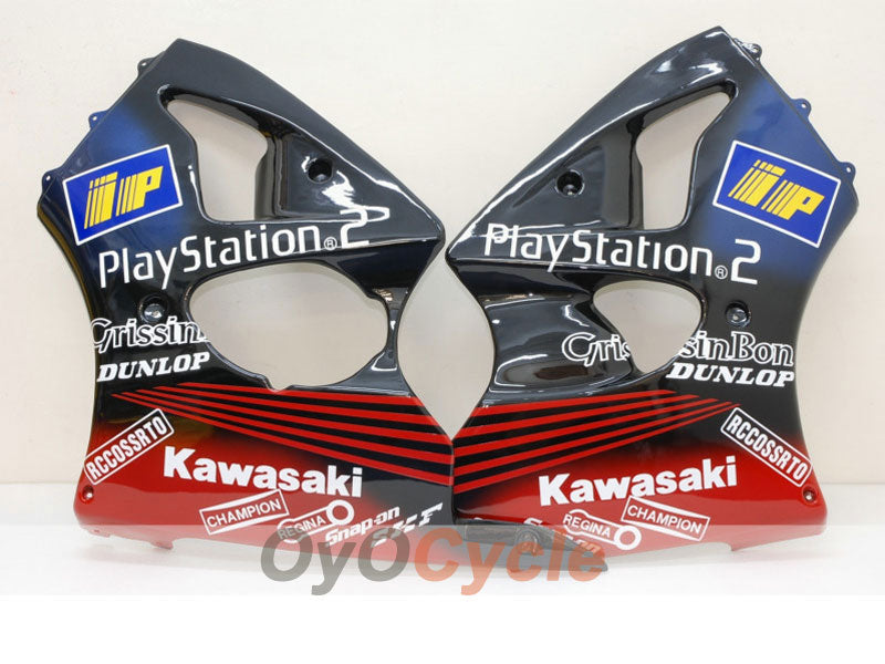 Injection Fairing kit for 00-02 NINJA ZX-6R - Red, Black - Play Station #OYO87901741