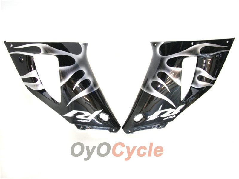 Injection Fairing kit for 98-99 YZF-R1 - Black, Silver - Flame #OYO87900739