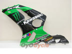 Injection Fairing kit for 03-04 NINJA ZX-6R - Green, Black - Monster #OYO87901807
