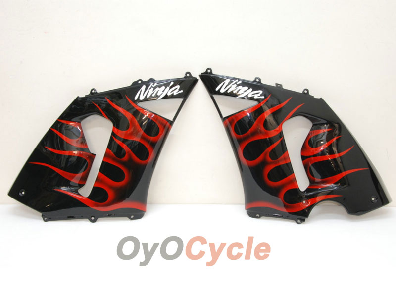 Injection Fairing kit for 05-06 NINJA ZX-6R - Red, Black - Flame #OYO87901865