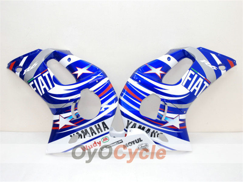 Injection Fairing kit for 98-02 YZF-R6 - Blue, White - FIAT, MOTUL #OYO87900985
