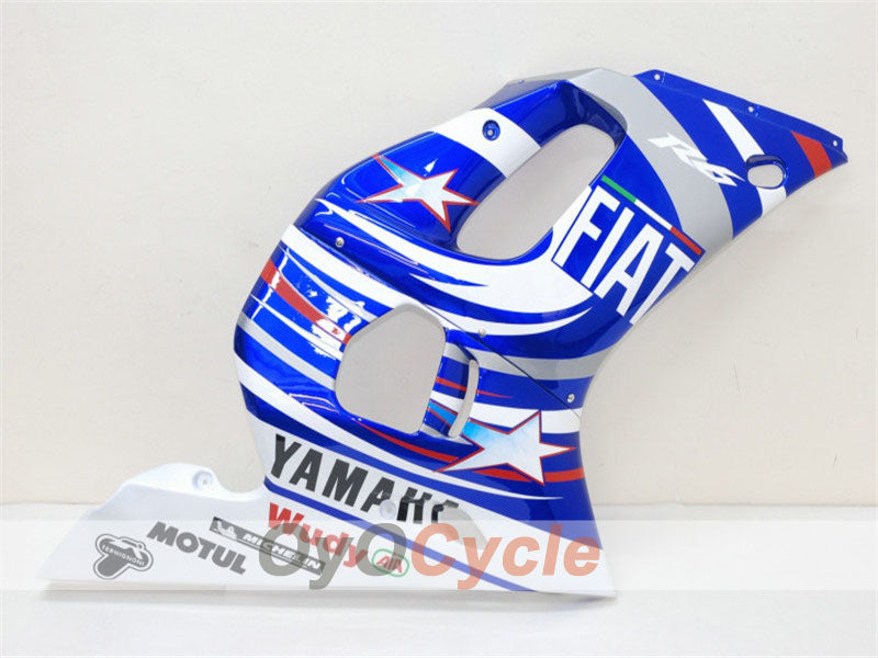 Injection Fairing kit for 98-02 YZF-R6 - Blue, White - FIAT, MOTUL #OYO87900985