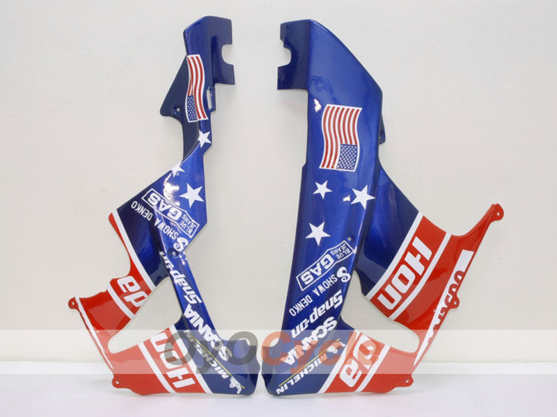 Injection Fairing kit for 00-01 CBR900RR 929 - Red, Blue - Castrol #OYO87902694