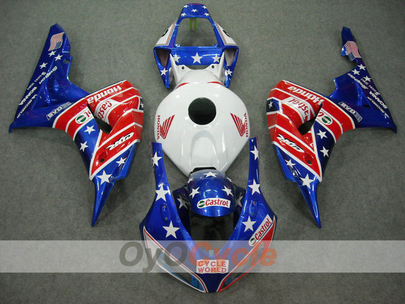 Injection Fairing kit for 06-07 CBR1000RR - Red, Blue - Castrol #OYO87902850