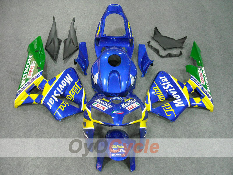 Injection Fairing kit for 05-06 CBR600RR - Yellow, Blue - Castrol, Movistar #OYO87900269