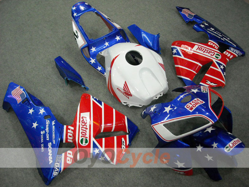 Injection Fairing kit for 05-06 CBR600RR - Red, Blue - Castrol #OYO87900234