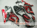 Injection Fairing kit for 00-03 GSX R750 - Red, Black - Flame #OYO87901040