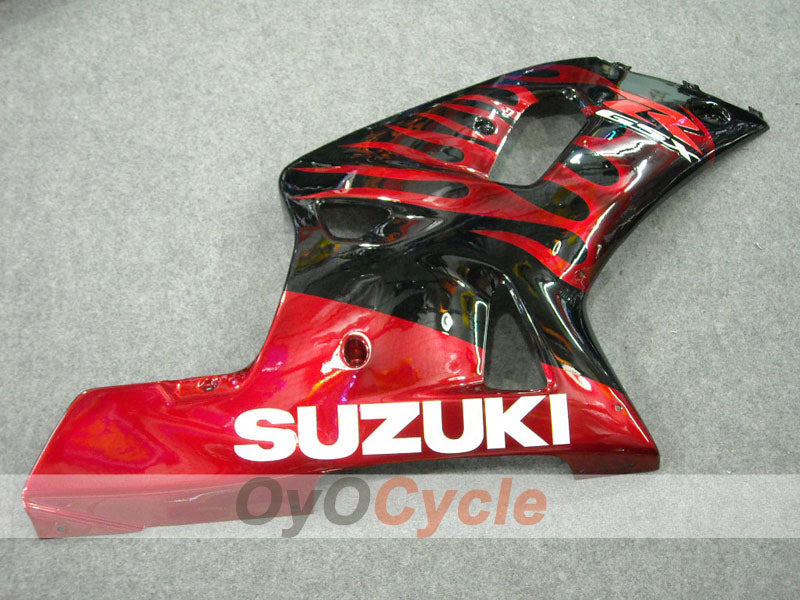 Injection Fairing kit for 00-03 GSX R750 - Red, Black - Flame #OYO87901040