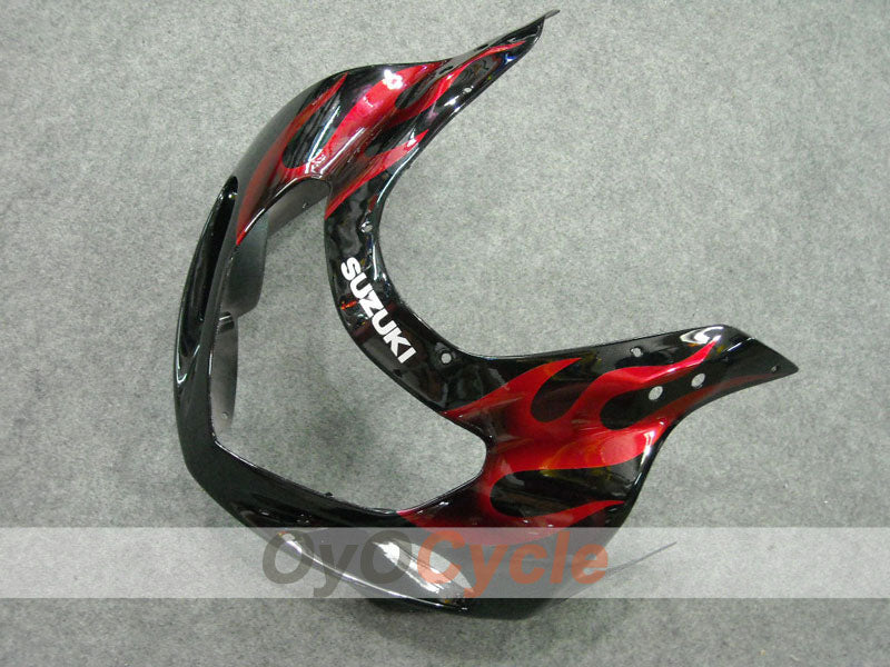 Injection Fairing kit for 00-03 GSX R750 - Red, Black - Flame #OYO87901040
