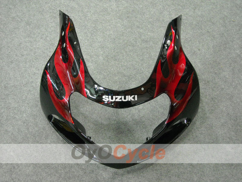Injection Fairing kit for 01-03 GSX R600 - Red, Black - Flame #OYO87901041