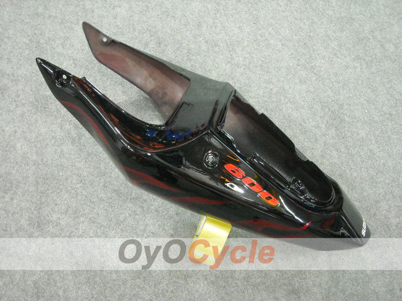 Injection Fairing kit for 01-03 GSX R600 - Red, Black - Flame #OYO87901041