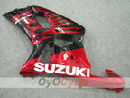 Injection Fairing kit for 01-03 GSX R600 - Red, Black - Flame #OYO87901041