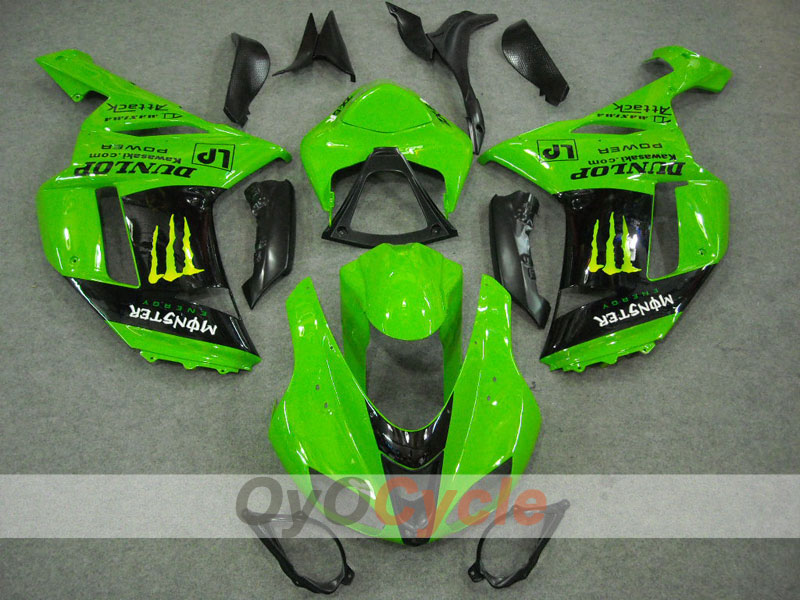 Injection Fairing kit for 07-08 NINJA ZX-6R - Green, Black - Monster #OYO87901943 Secondary image